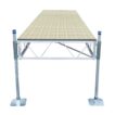 Straight Stationary Pipe Dock with tan poly decking
