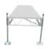 Straight Stationary Pipe Dock with gray aluminum decking