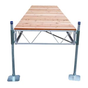 Straight Stationary Pipe Dock with cedar decking