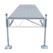Straight Stationary Pipe Dock with gray poly decking