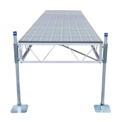 stationary-straight-pipe-gray-poly Straight Stationary Pipe Dock with gray poly decking