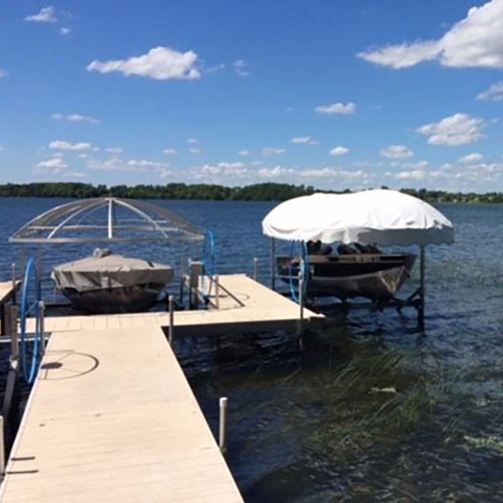 boat lift replacement canopy shown with a dock