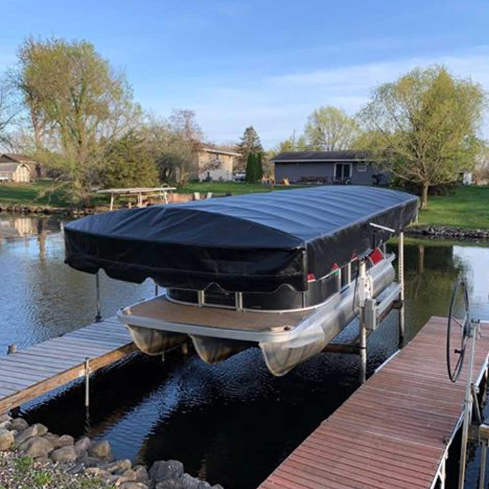 Boat lift replacement canopy with dock on two sides