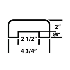 2-5in-poly-cusion-drawing four and three quarter inch poly dock cushion-with two and one half groove groove spec sheet