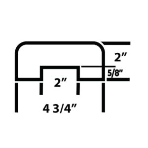2in-poly-cushion-drawing four and three quarter poly dock cushion with 2 inch groove spec sheet