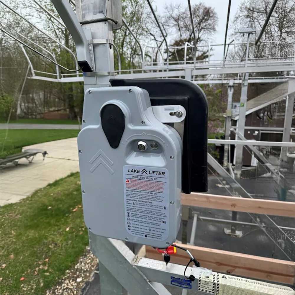 Installed boat lift motor