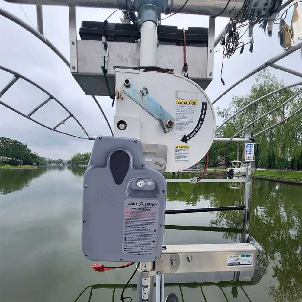 Installed boat lift motor