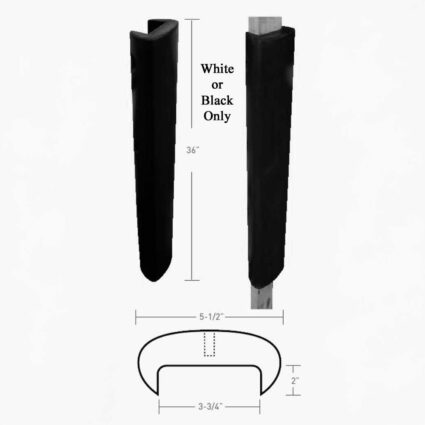 c-bumper-spec spec sheet for 36" PVC cushion bumper with C shaped back