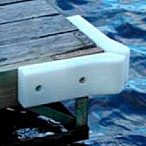 2 piece white poly dock corner cushions