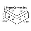 diagram 2 pc white poly dock corner cushion