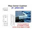 specs on 2 piece white poly dock corner cushions