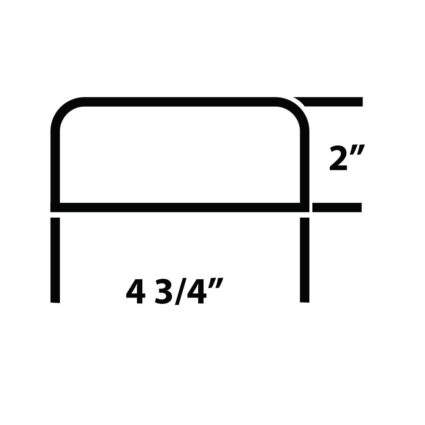 flat-poly-cusion-drawing four and three quarter poly dock cushion flat back diagram