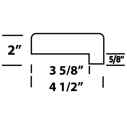 lip-poly-cusion-drawing four and three quarter poly dock cushion with lip diagram