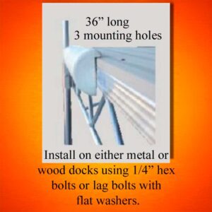 fastening 36" half round PVC Edge Bumper with lip