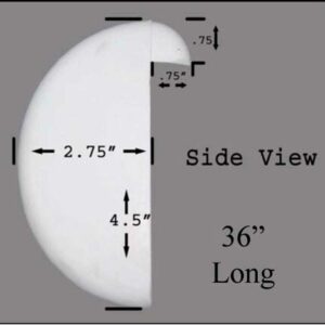 lip-spec Specs of 36" Half Round PVC Edge Bumper with lip