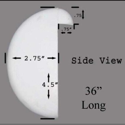 lip-spec Specs of 36" Half Round PVC Edge Bumper with lip