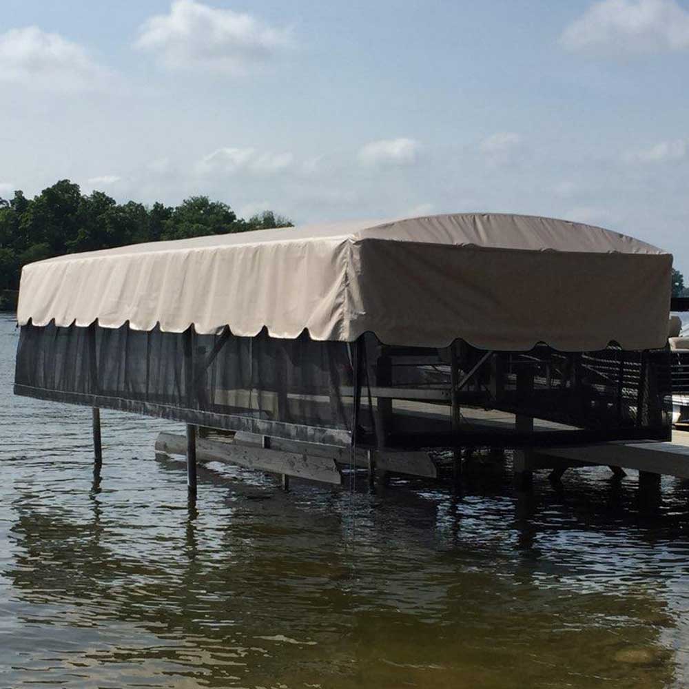 Marine curtain and cover on a lift