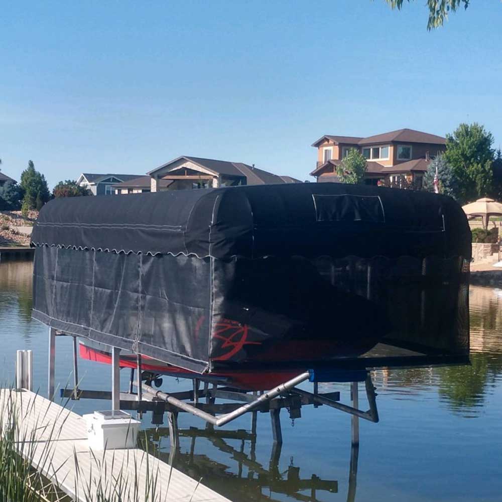 Marine curtain and cover on a lift