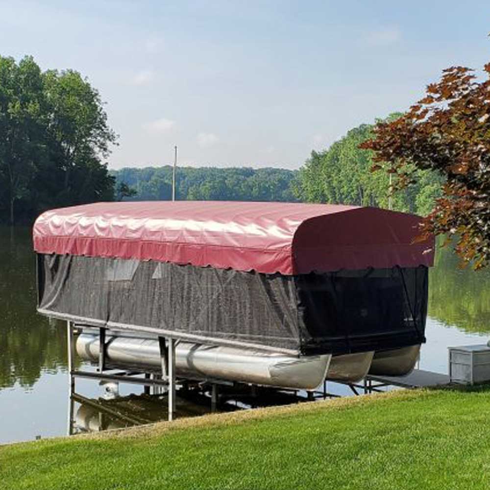 Marine curtain and cover on a lift