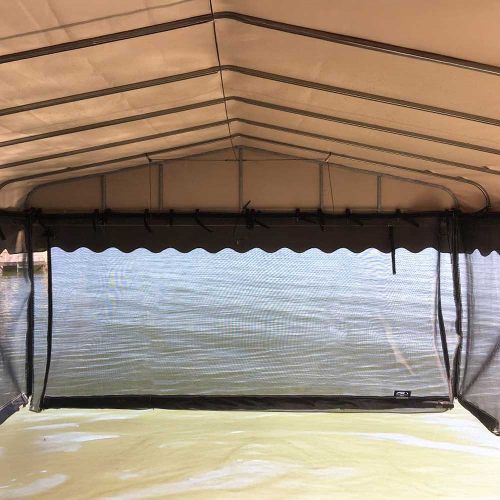 Marine curtain with mesh ends