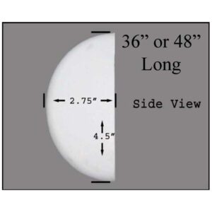 Spec sheet on half round PVC Edge Bumper 36 and 48 inches