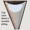 top view of 24 inch PVC Piling Bumper