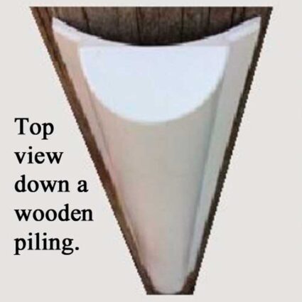 piling top view of 24 inch PVC Piling Bumper