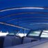 Boat lift canopy lights shown mounted on the canopy roof