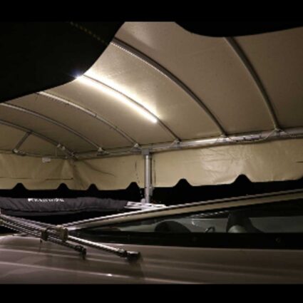 single-boat-lift-canopy-light-2 Single boat lift canopy light installed and pictured at night