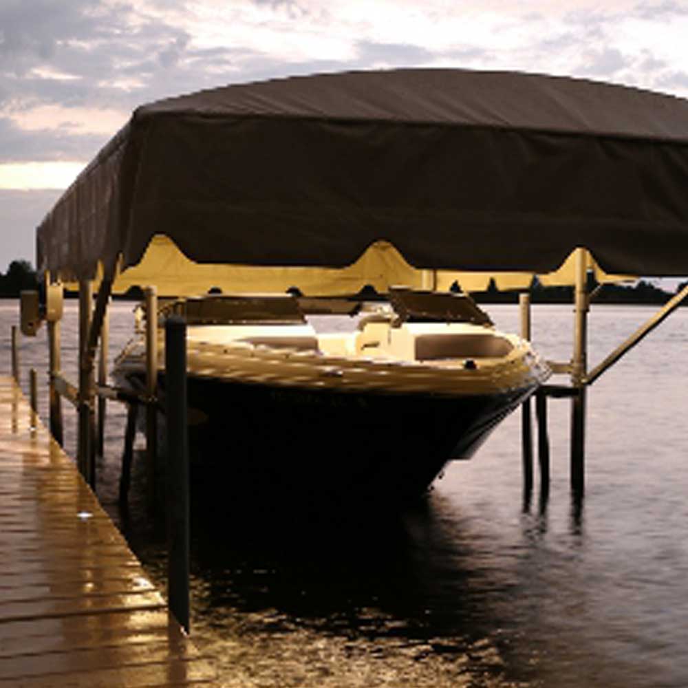 Single boat lift canopy light