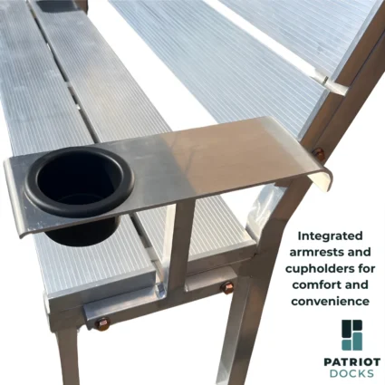 10619_3 patriot dock bench with cup holder