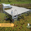 truss frame dock with ladder and bench