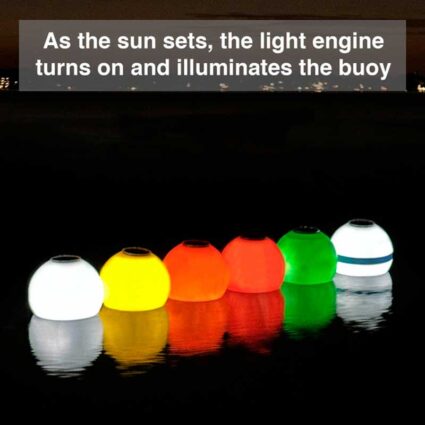 14-solar-buoy-night Aqua Lantern 14" Illuminating Solar Buoy