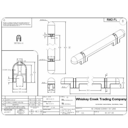 RM2-FL-Draw round face post bumper mounts on pipe specifications