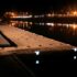 EZ Dock Solar lights installed on dock night view