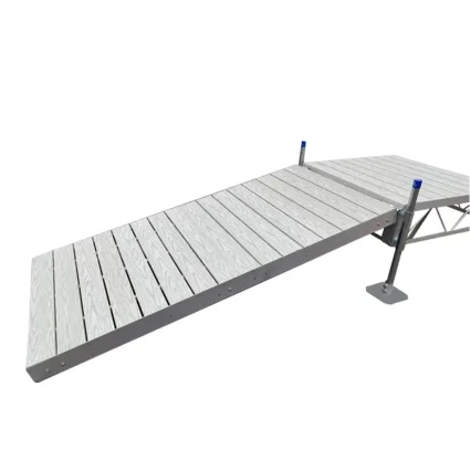 ramp-alum-gray ramp to truss frame dock gray aluminum decking