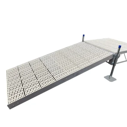 ramp-poly-tan ramp to truss frame dock tan poly decking