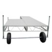 Patio Roll-in Pipe Dock with gray aluminum decking