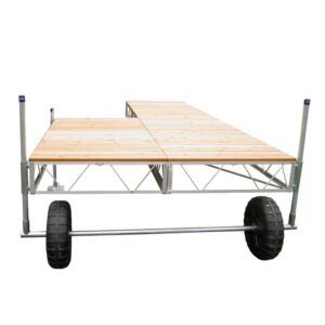 Patio Roll-in Pipe Dock with cedar decking