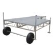 Patio Roll-in Pipe Dock with gray poly decking