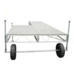 Patio Roll-in Pipe Dock with tan poly decking