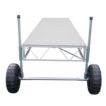 Straight Roll-in Pipe Dock with gray aluminum decking