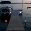 round post solar dock lights on dock post