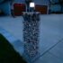 round post solar dock lights on driveway post