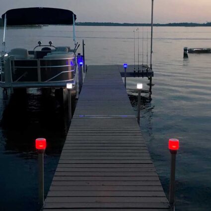 solar-dock-post-light round post solar dock lights on dock post