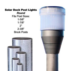 round post solar dock lights