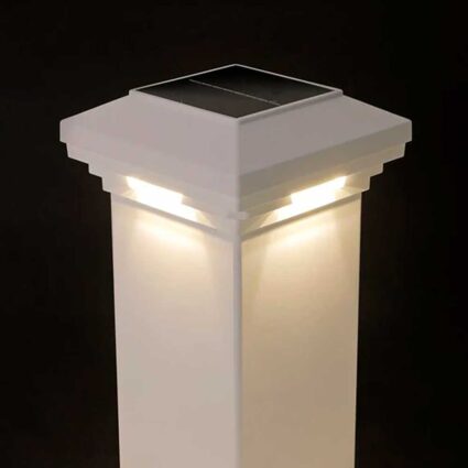 solar-post-cap-light-white-lit Solar Post Cap Lights White on poly post