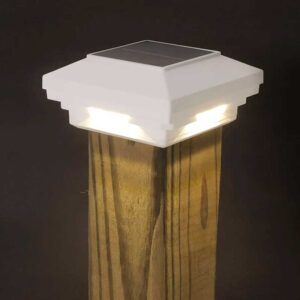 solar-post-cap-light-white-wood Solar Post Cap Lights White on wood post