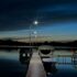 solar street lights along boat dock