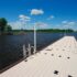 solar street light along boat dock